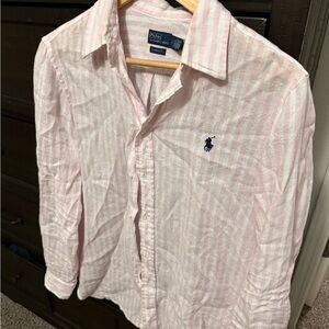Ralph Lauren Light Pink Striped Casual Shirt